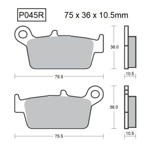 PASTILLAS DE FRENO BAIKOR P045R SINTERIZADAS OFF-ROAD Y QUADS