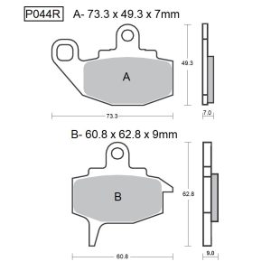 PASTILLAS DE FRENO BAIKOR P044R SINTERIZADAS OFF-ROAD Y QUADS